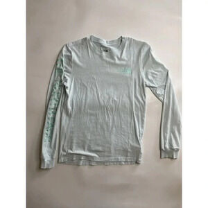 The North Face Shirt Womens XS Long Sleeve Tee Shirt Light Blue Logo